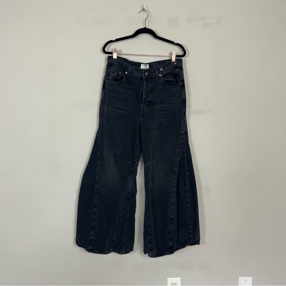 FREE PEOPLE WE THE FREE EDEN HIGH SLOUCHY FLARE JEANS IN BLACK SIZE 28 SHORT - Picture 8 of 16